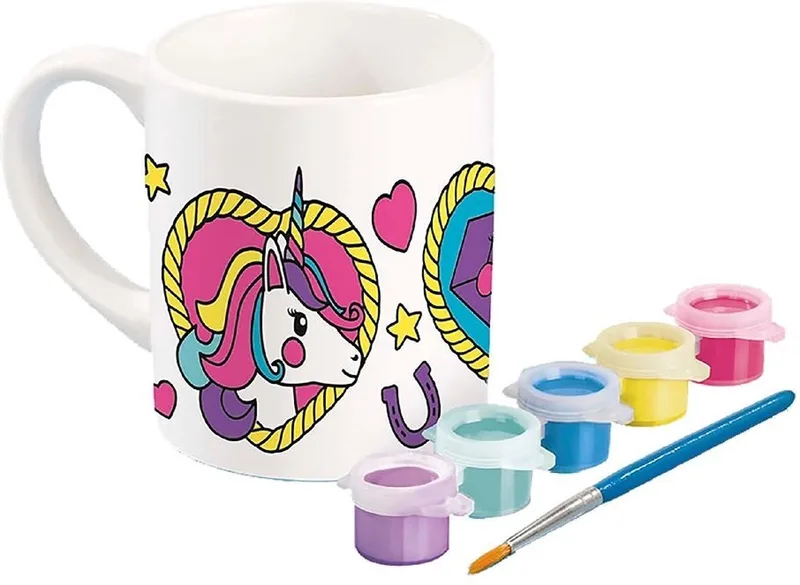 Keramieken mok beschilderen - Met verf en penseel - Speelgoed Kinderen - Knutselen - Voor meisjes - Vanaf 4 jaar by Totum in Unicorn – product photo