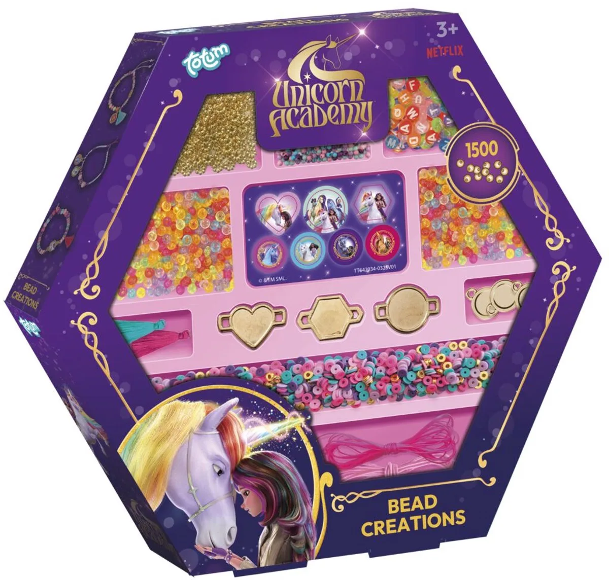Kralen set voor armbandjes maken - 1500-delig - Speelgoed Kinderen - Knutselen - Voor meisjes en jongens - Ook voor kleuters - Vanaf 3 jaar van Totum in Unicorn Academy – productfoto