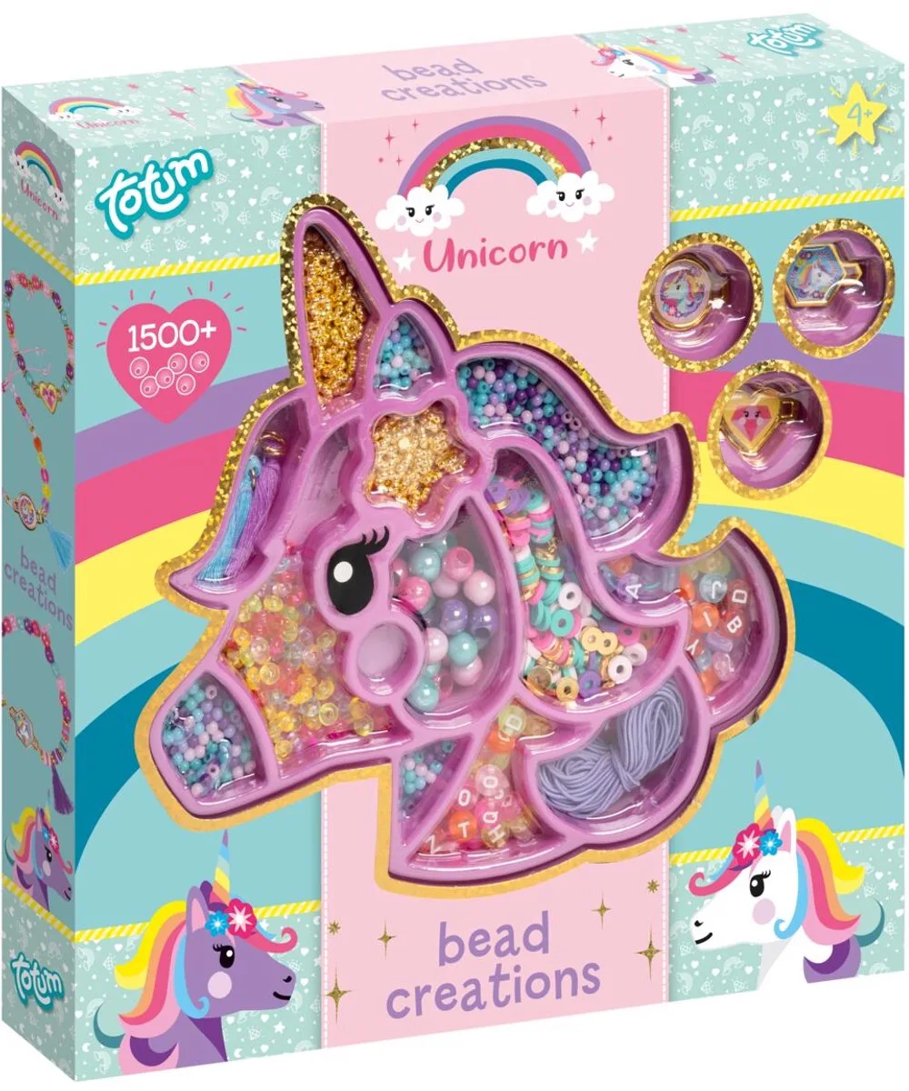 Kralen set voor armbandjes maken - 1500+ kralen - Speelgoed Kinderen - Knutselen - Voor meisjes en jongens - Vanaf 4 jaar by Totum in Unicorn – product photo