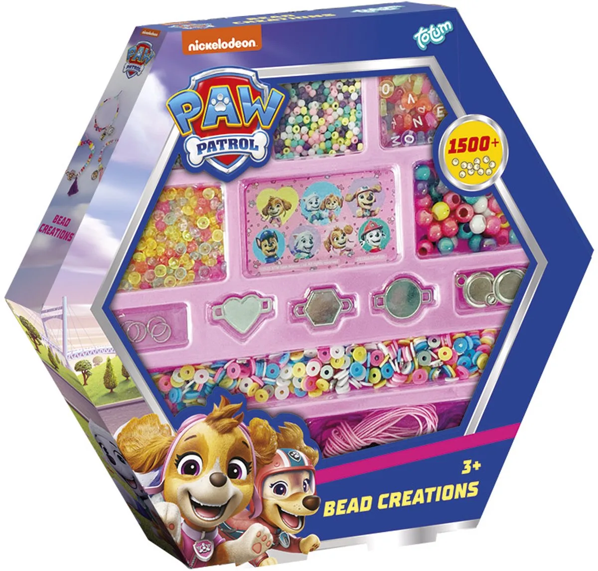 Kralen set voor armbandjes maken - 1500+ kralen - Speelgoed Kinderen - Knutselen - Voor meisjes en jongens - Ook voor kleuters - Vanaf 3 jaar by Totum in Paw Patrol – product photo