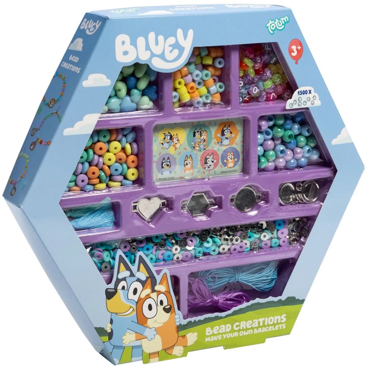 Kralen set voor armbandjes maken - 800-delig - Speelgoed Kinderen - Knutselen - Voor meisjes en jongens - Ook voor kleuters - Vanaf 3 jaar by Totum in Bluey – product photo