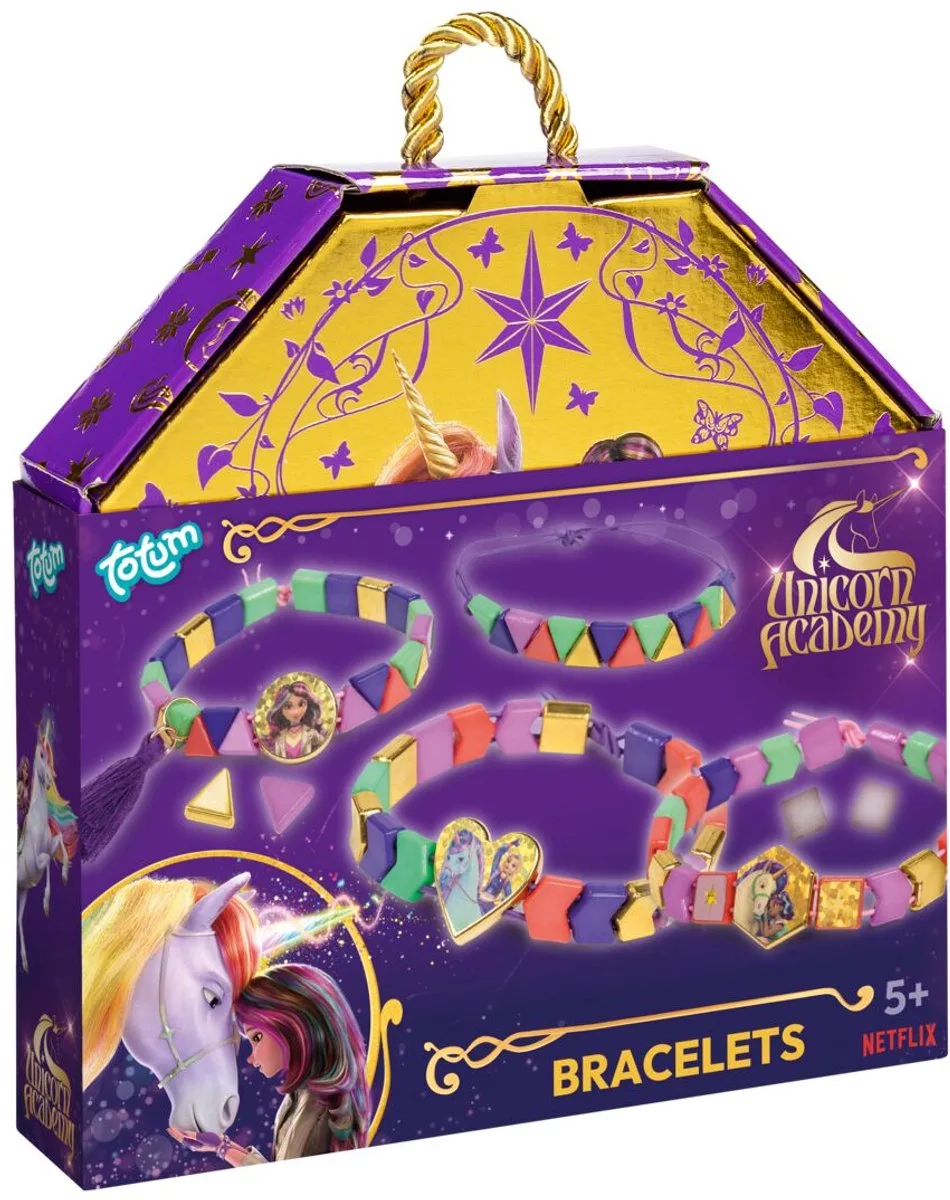 Kralenarmbandjes maken - 4 stuks - Met speciale kralen - Speelgoed Kinderen - Knutselen - Voor meisjes - Vanaf 5 jaar fra Totum i Unicorn Academy – produktbillede
