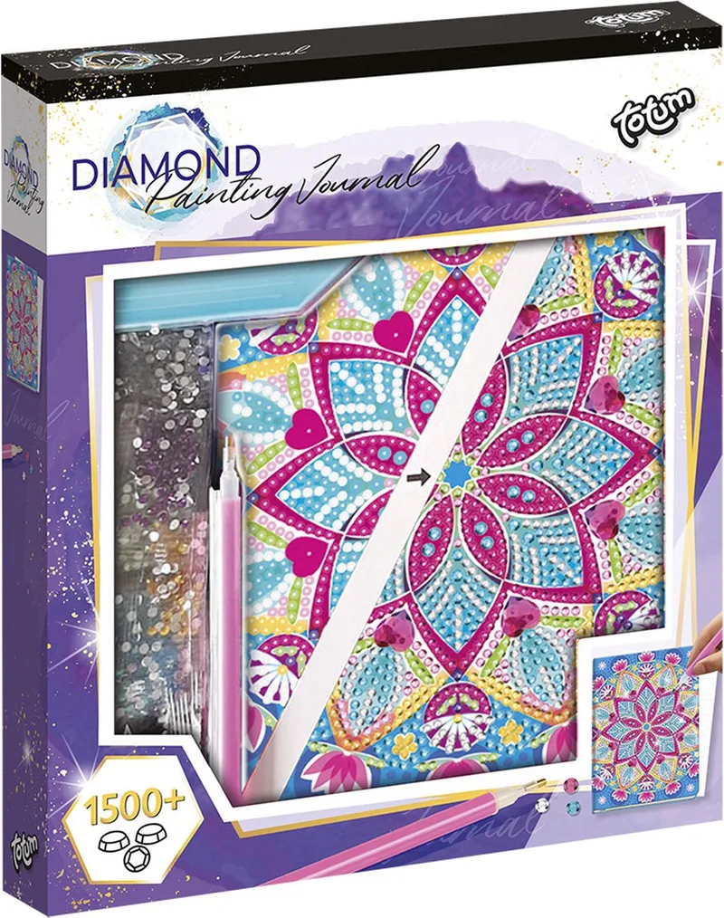 Notitieboek groot - incl. 2000+ strass steentjes knutselen 21 x 25 cm cadeautip by Totum in Lotus Mandala – product photo