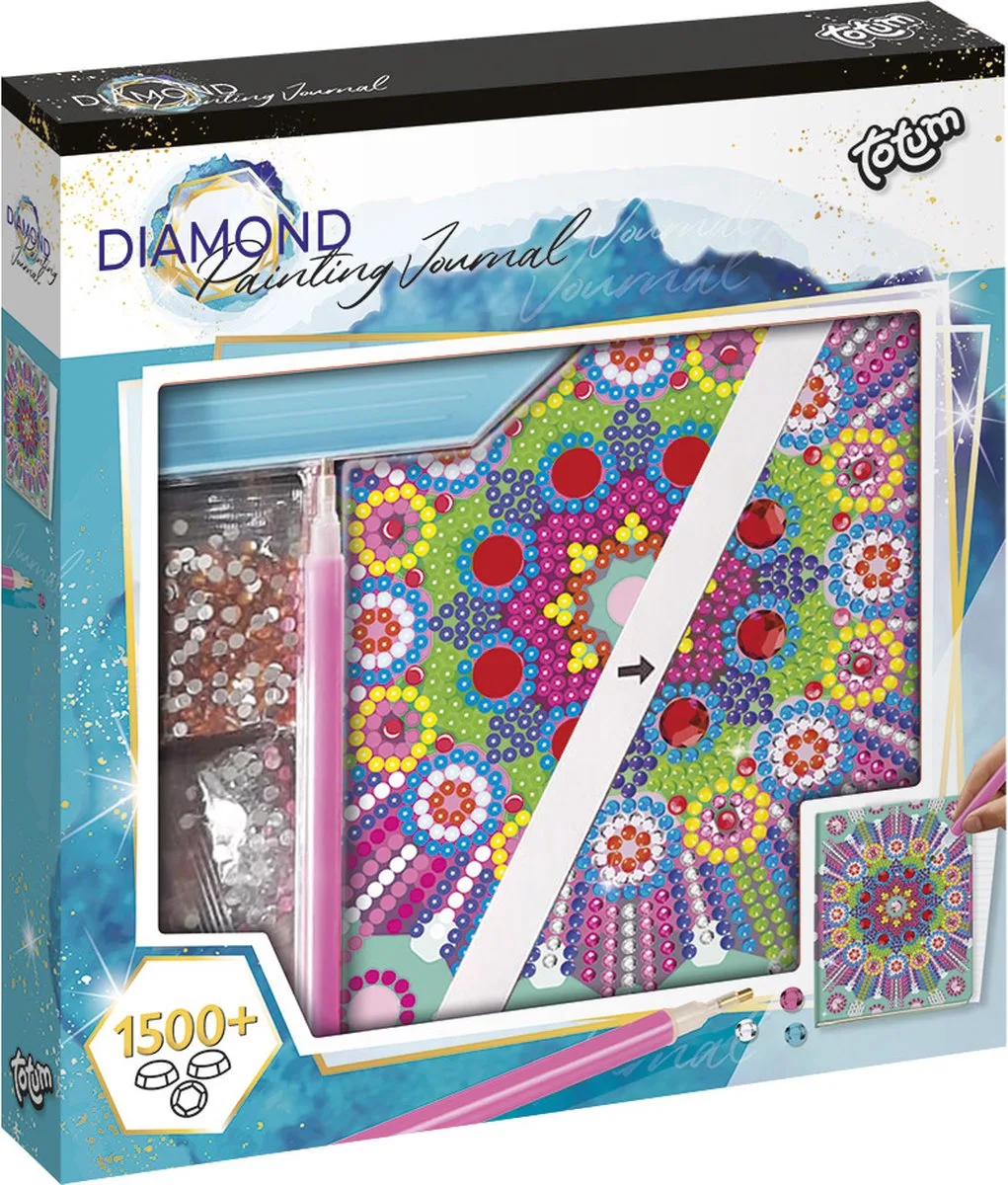 Notitieboek mandala - diamond painting dagboek schrijfboek - creatief speelgoed meisjes knutselen creatief cadeautip kerst van Totum in Mandala medium – productfoto