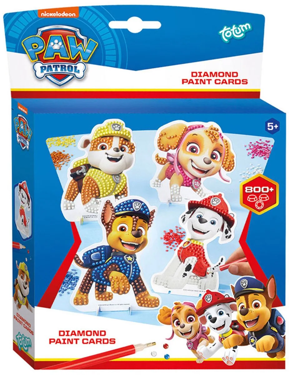 PAW Patrol speelgoed van Totum in PAW Patrol kaarten diamond paint – productfoto