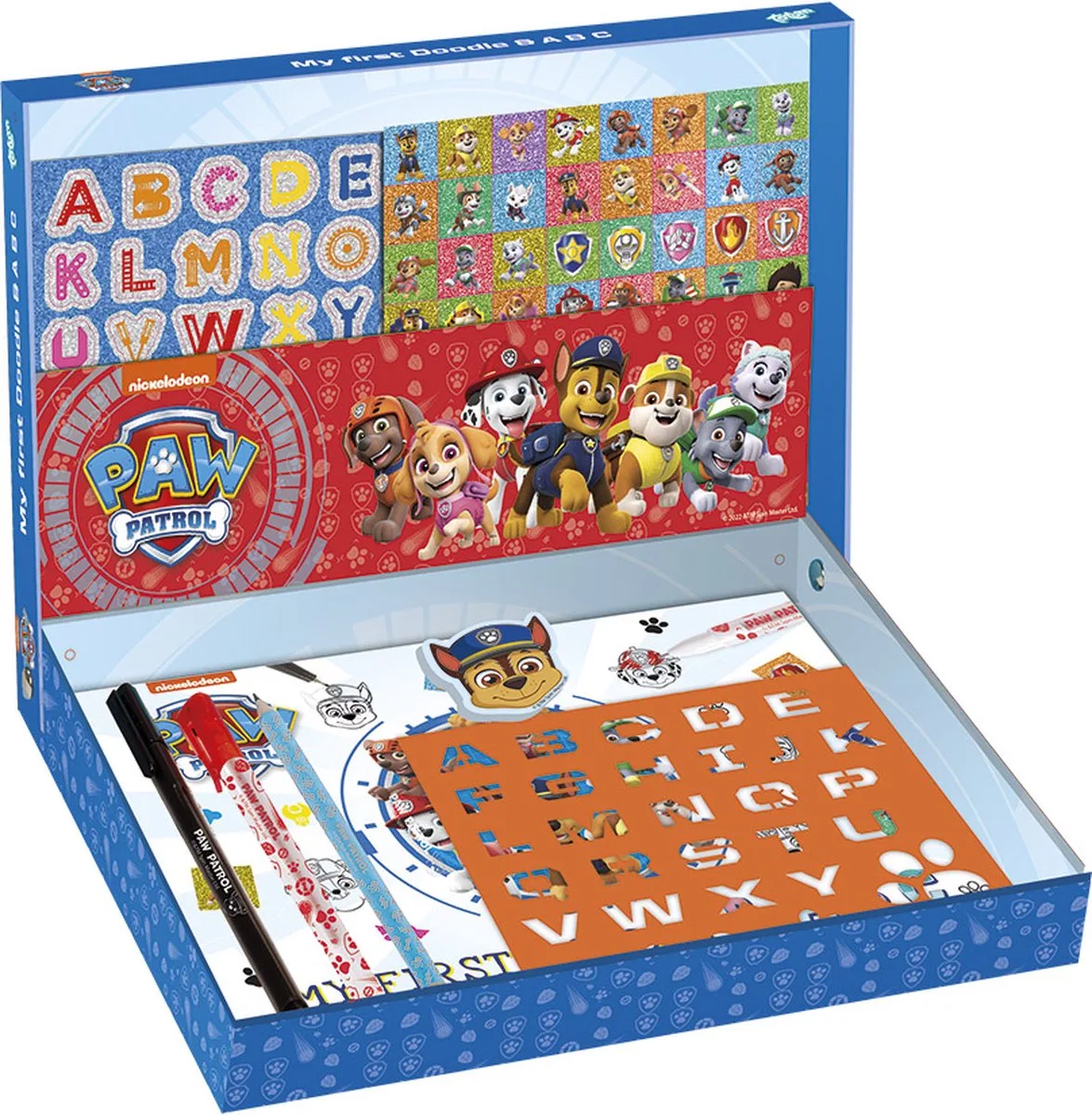 PAW Patrol Totum educatief speelgoed - ABC teken en schrijfset my first doodle - leren tekenen en schrijven hand lettering creatief knutselen by Totum in PAW Patrol tekenset – product photo
