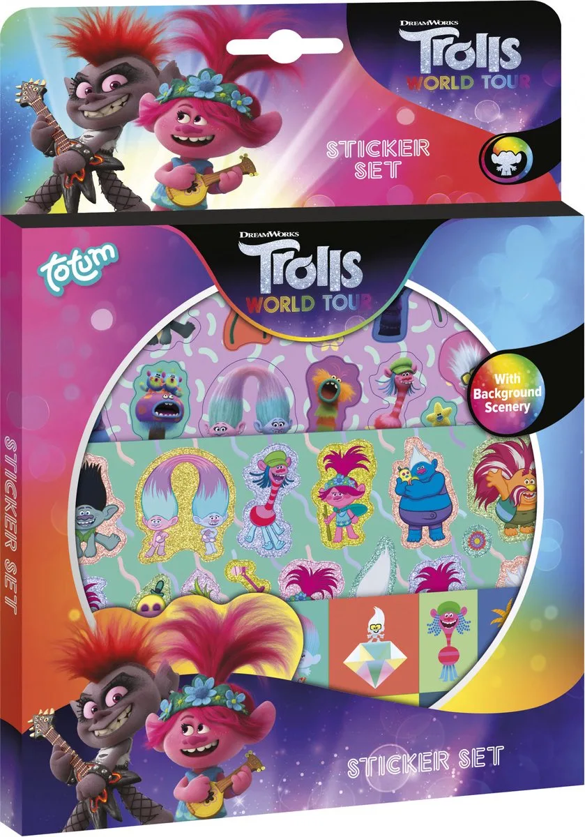 Trolls World Tour - Stickerset - 70+ delig de Totum en Multicolore – photo du produit