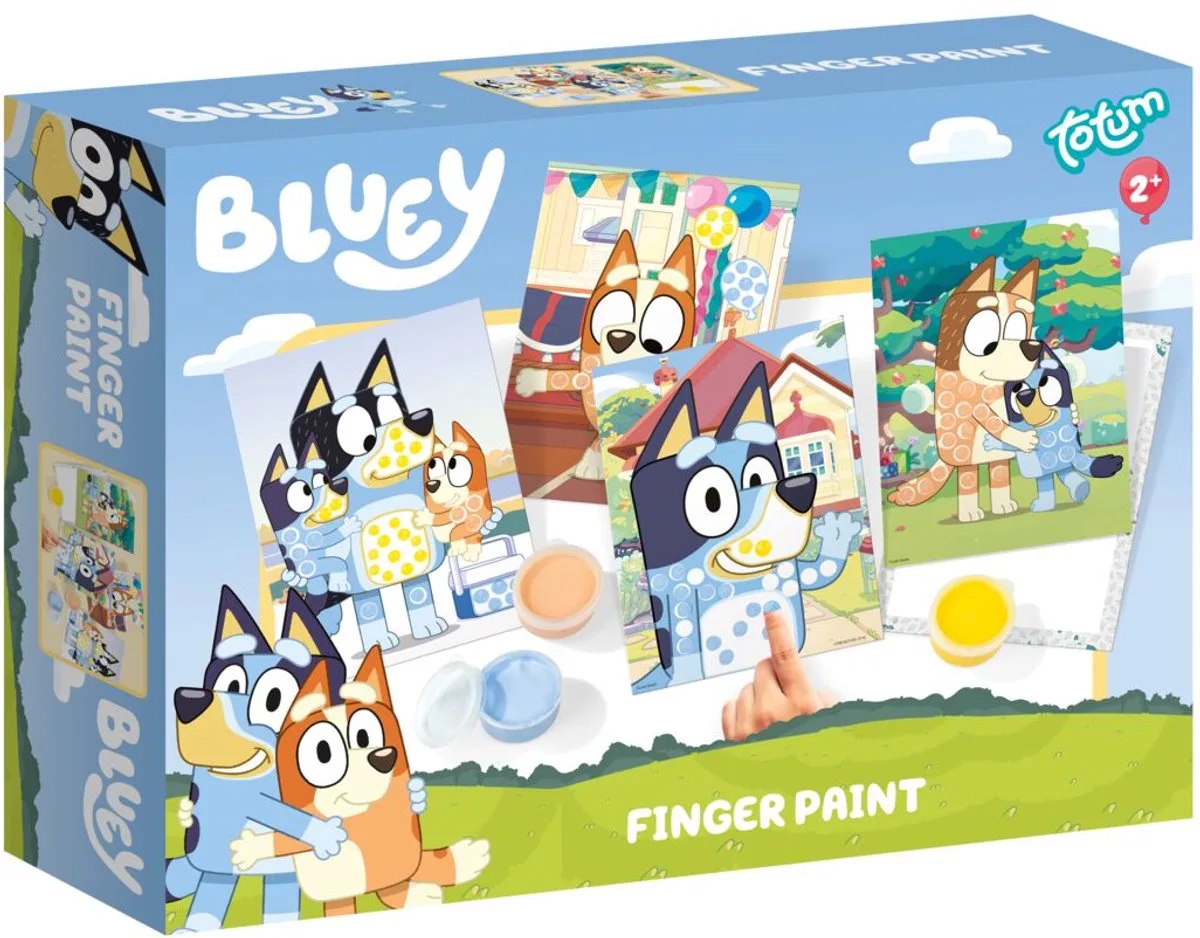 Vingerverf set - 3 kleuren uitwasbare verf - Speelgoed Kinderen - Knutselen - Voor meisjes en jongens - Vanaf 2 jaar van Totum in Bluey – productfoto
