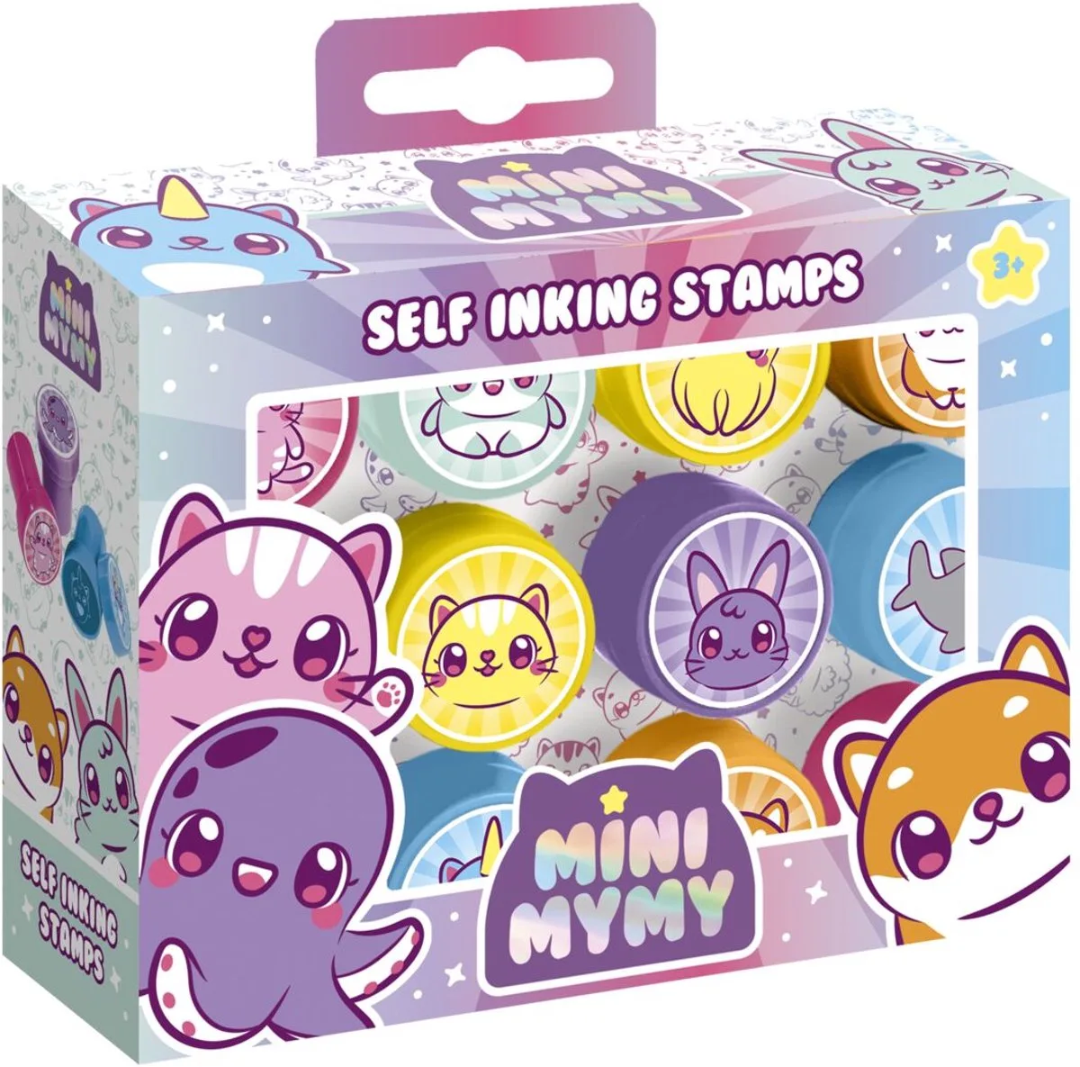 Zelfinktende stempels - 12 stuks - Speelgoed Kinderen - Knutselen - Voor meisjes en jongens - Ook voor kleuters - Vanaf 3 jaar van Totum in Mini MyMy – productfoto