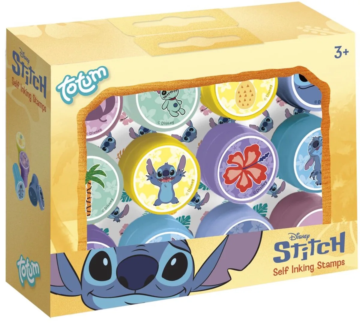Zelfinktende stempels - 12 stuks - Speelgoed Kinderen - Knutselen - Voor meisjes en jongens - Ook voor kleuters - Vanaf 3 jaar van Totum in Disney Stitch – productfoto
