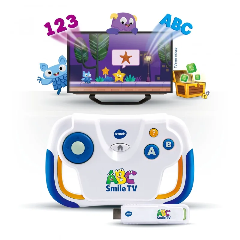 Abc Smile Tv - Ma Premiere Console Tv Educatief by VTech in White – product photo