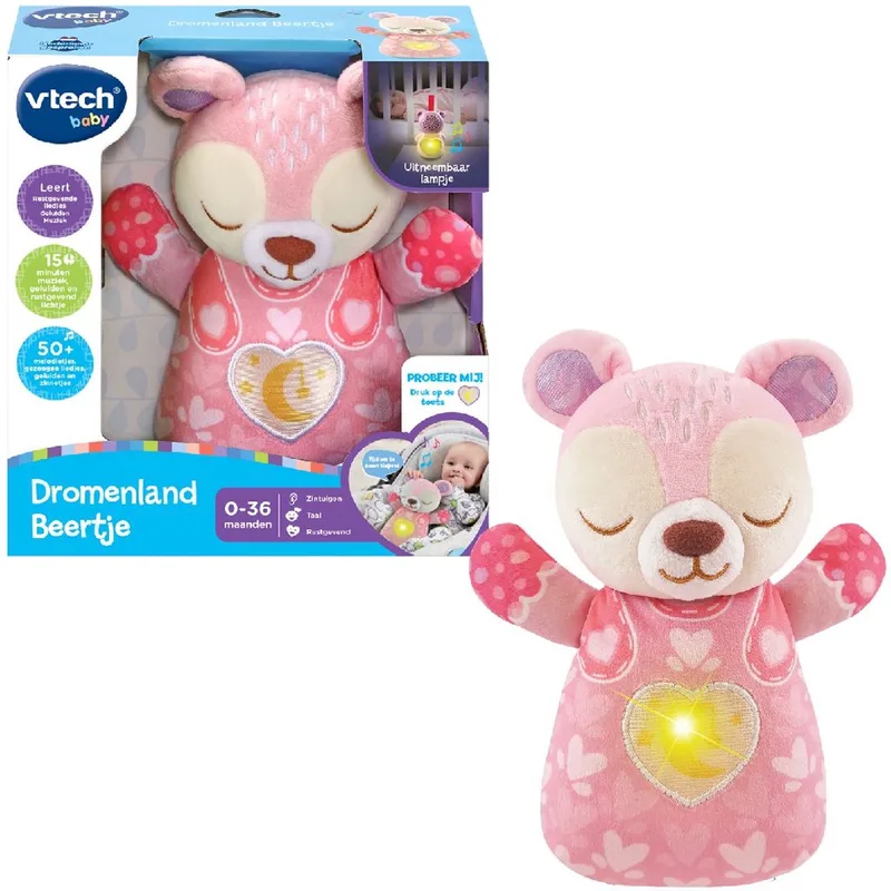Baby Dromenland Beertje - Interactieve Knuffel - Educatief Speelgoed - Van 1 tot 3 Jaar by VTech in Pink – product photo