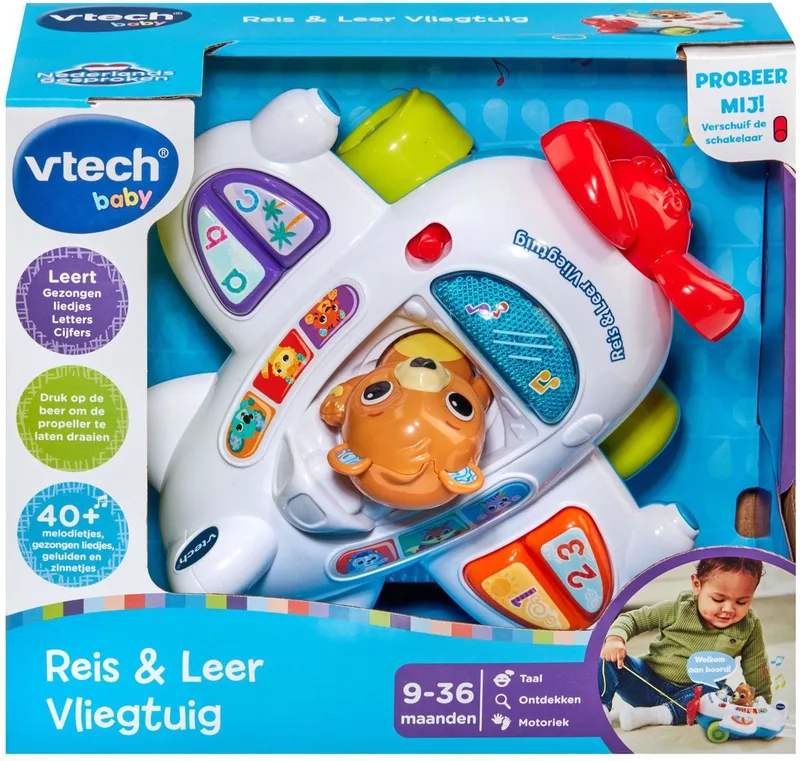 Baby - Reis en Leer Vliegtuig - Educatief Speelgoed - Speelgoed van 1 tot 3 jaar - Nederlands Gesproken by VTech in Multicolour – product photo