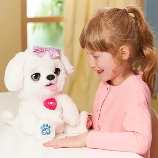 Kiditronics Kuscheltier Schlecki, das Kuschel-Hündchen fra VTech i Hvid – produktbillede 1 af 3