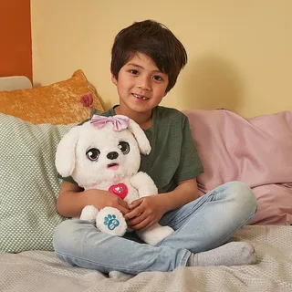Kiditronics Kuscheltier Schlecki, das Kuschel-Hündchen fra VTech i Hvid – produktbillede 3 af 3