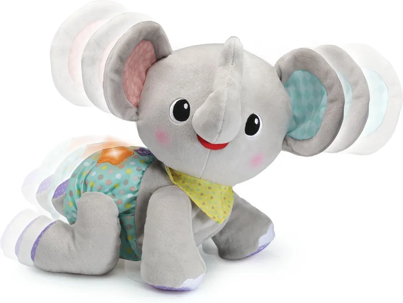 Kruip & Leer Baby Olifant - Moedigt Kruipen Aan - Interactief Speelgoed - Knuffel Leert Cijfers & Kleuren - 9 tot 36 Maanden von VTech in Mehrfarbig – Produktfoto