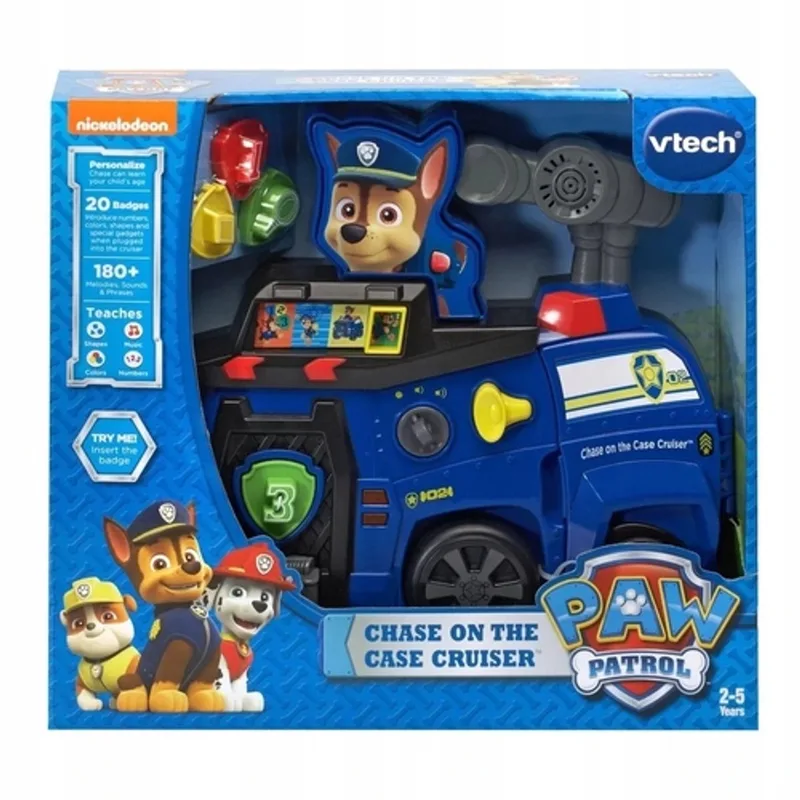 Paw Patrol Chase Avontuur Voertuig - Leren Tellen & Vormen by VTech in Blue – product photo