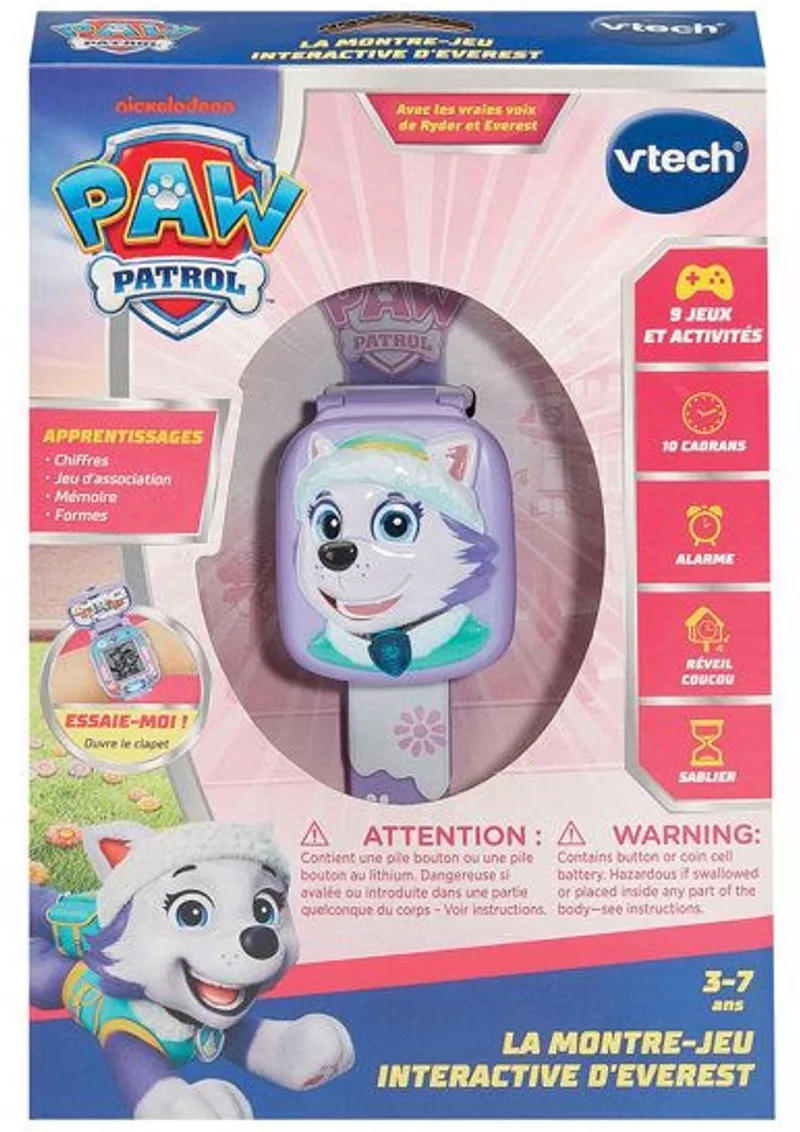 PAW PATROL - EVEREST'S INTERACTIVE GAME WATCH fra VTech i Lilla – produktbillede