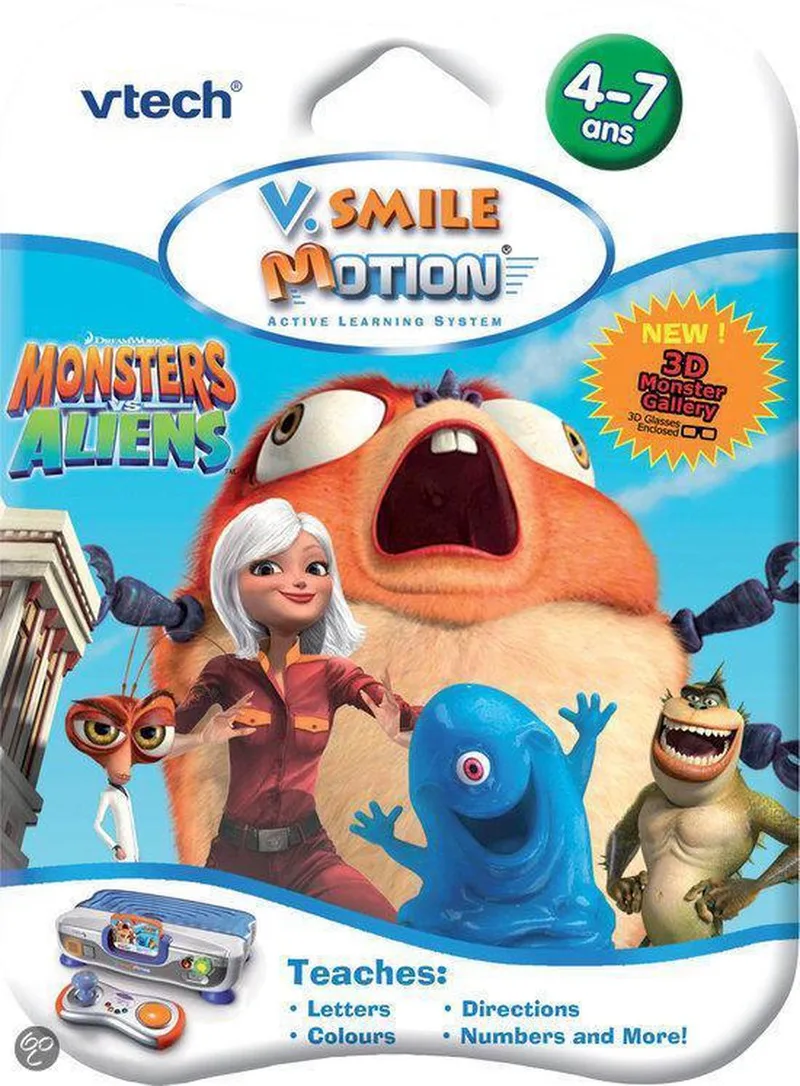 V.Smile Motion - Game - Monsters vs. Aliens von VTech in Orange – Produktfoto