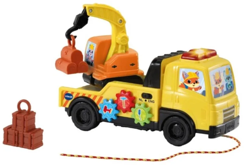vtech 2-in-1 kraanwagen - met licht en geluid - speelgoedvoertuig von VTech in Gelb – Produktfoto