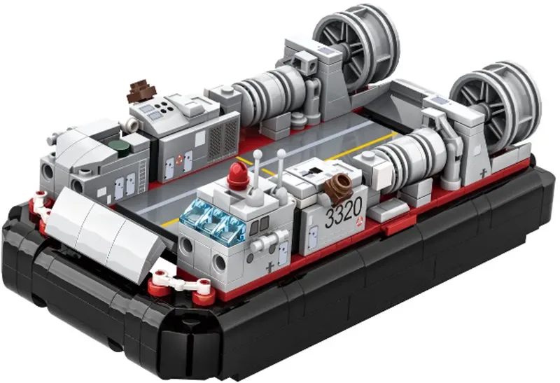 Militair Hovercraft Bouwset – Bouwstenen – 413-delig by Wange in Wit, Grijs, Zwart en Rood – product photo