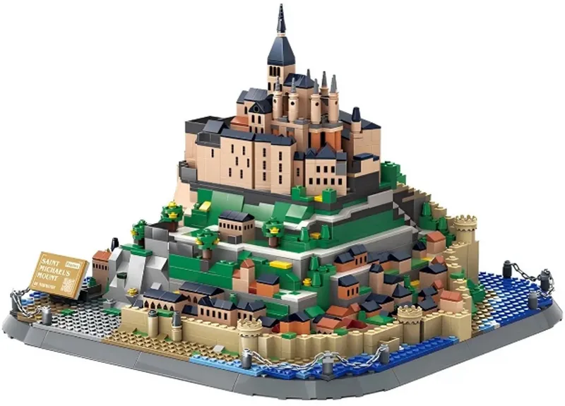 Mont Saint-Michel - Normandië, Frankrijk bouwstenenset voor hobbybouwers van Wange in Kleuren alleen – productfoto