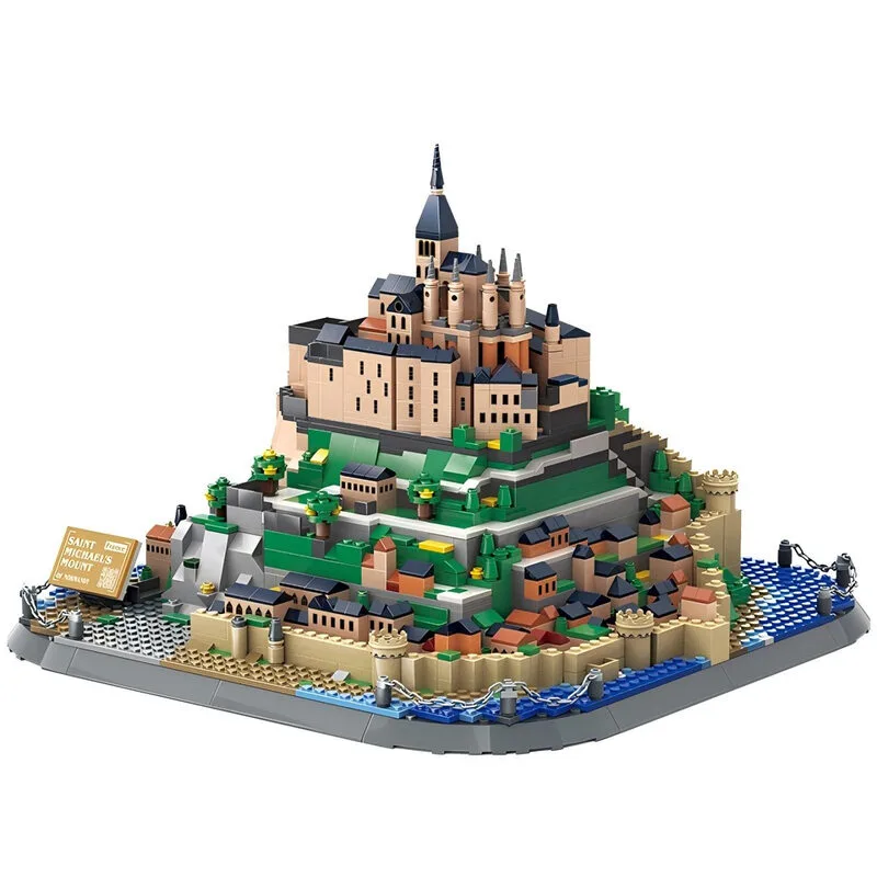 Saint Michael's Mount - Normandie, Frankreich 1392 Teile Bausteine Set für Hobbybauer från Wange – produktbild