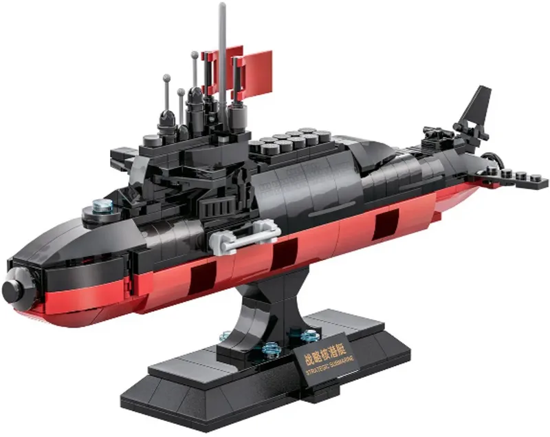Speelgoedonderzeeboot - Militaire stijl van Wange in Zwart/Rood – productfoto