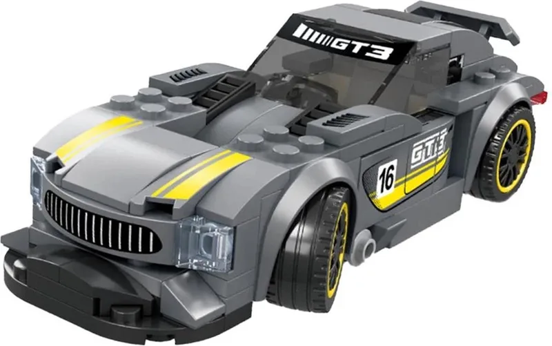 Supercar GT3 - 174 Onderdelen - Compatibel met grote merken - Bouwset - Bouwdoos by Wange in Grijs – product photo