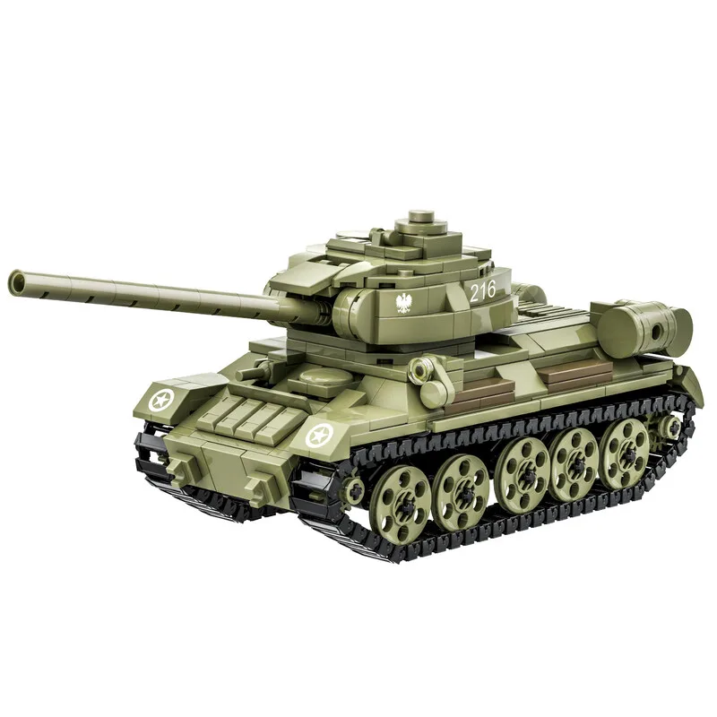 T-34-85 Medium tank 602 stuks bouwstenenset voor hobbybouwers van Wange – productfoto