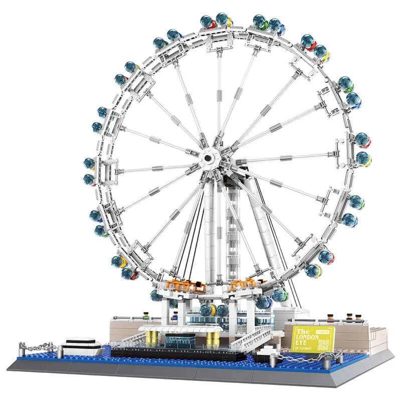 WANGE 1528 stuks bouwstenen, London Eye bezienswaardigheid model, gedetailleerd draaiend reuzenrad, educatieve bouwset voor familie en kantoordecoratie från Wange – produktbild