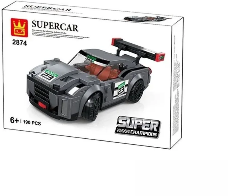 Wange 2874 - Supercar - raceauto - sportwagen - 166 onderdelen - 6+ van Wange in Grijs – productfoto