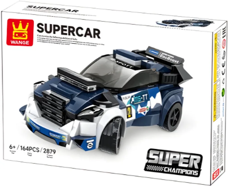 Wange 2879 - Supercar - Raceauto - 164 onderdelen - 6+ by Wange in Blauw, wit, zwart – product photo