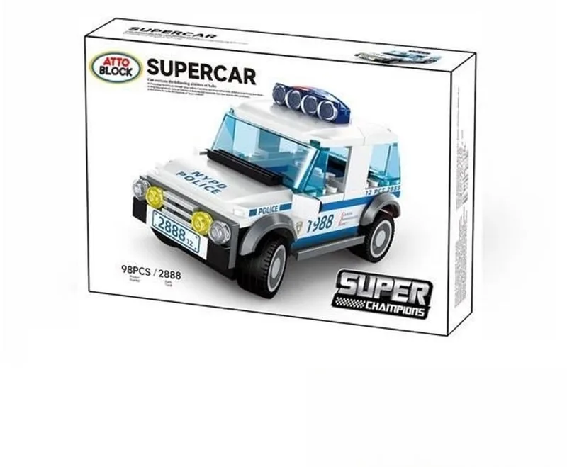 Wange 2888 - racewagen - supercar - politieauto - 98 onderdelen - 6+ van Wange in Blauw, wit, zwart – productfoto