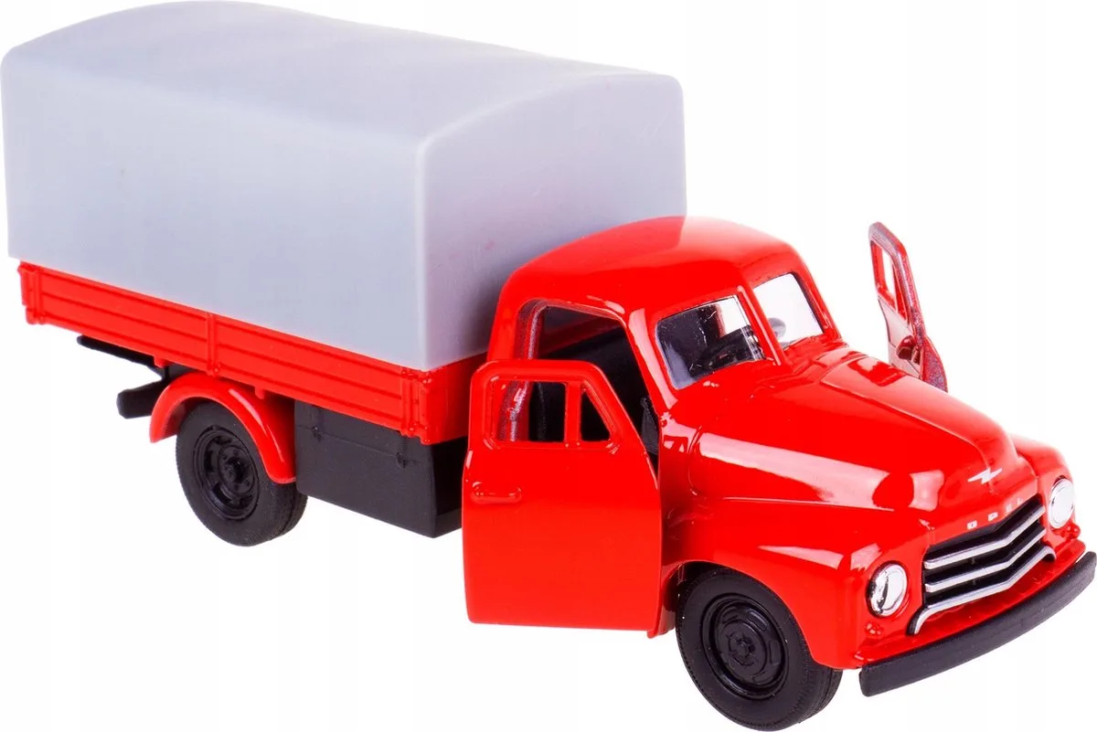 1952 Opel Blitz (Rood/Grijs) (10 cm) 1/34 Welly - Modelauto - Schaalmodel - Miniatuurauto de Welly en Rouge – photo du produit