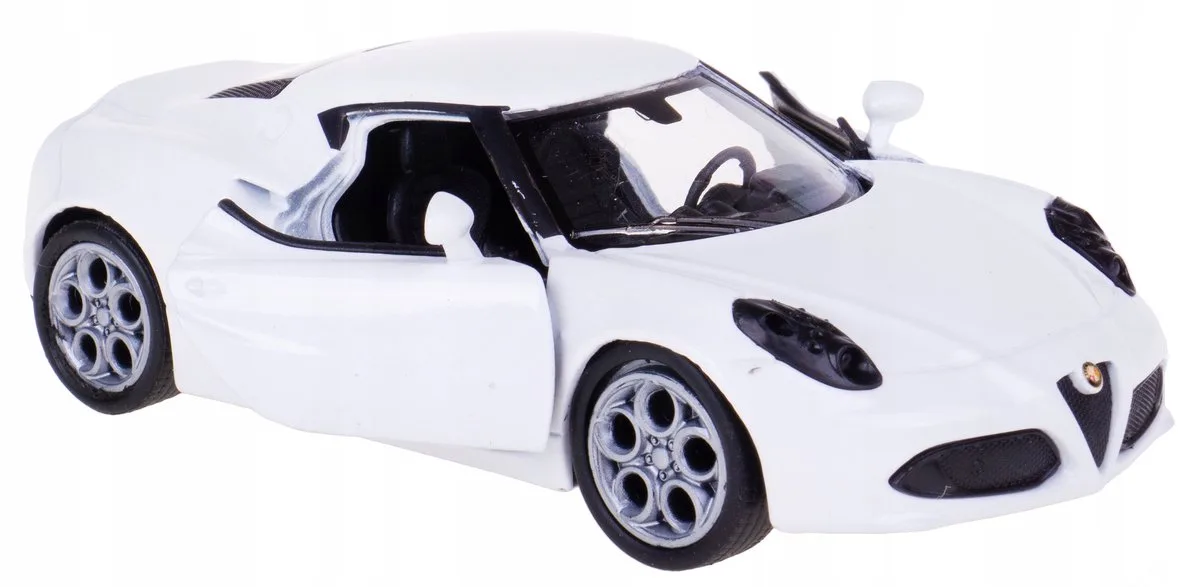 Alfa Romeo 4C Metaal Model Auto 1:32 Wit - Speelgoed fra Welly – produktbillede