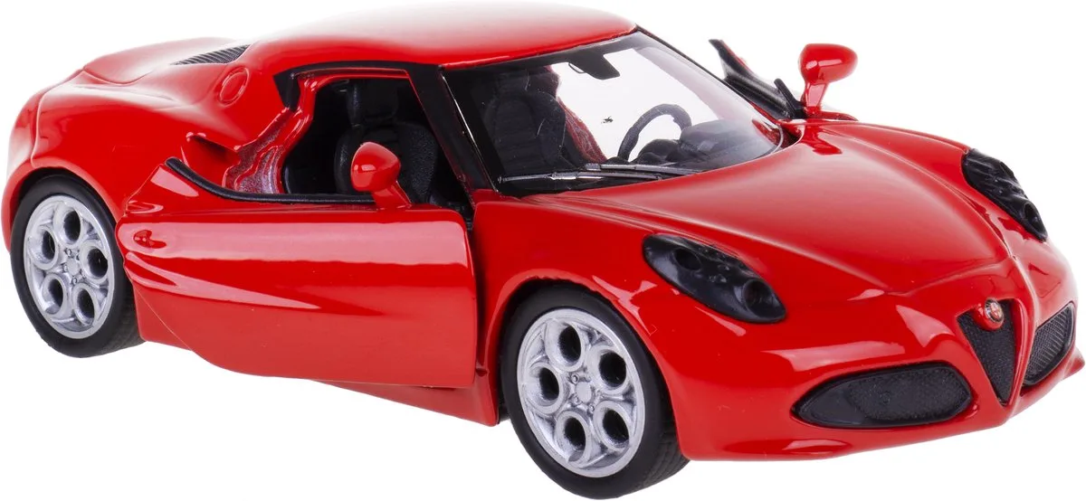 Alfa Romeo 4C Metaal Modelauto 1:34/39 fra Welly i Rød – produktbillede