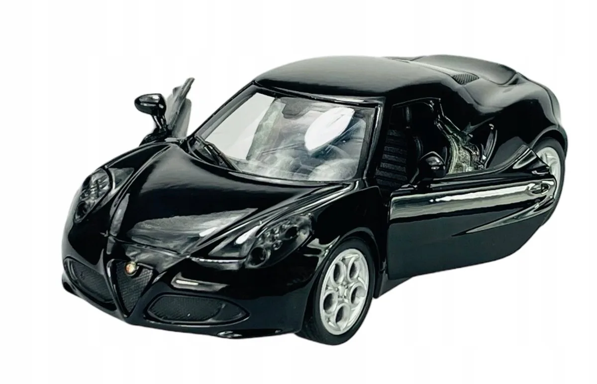 Alfa Romeo 4C Metaal Schaal 1:34 Modelauto 43676 de Welly en Noir – photo du produit