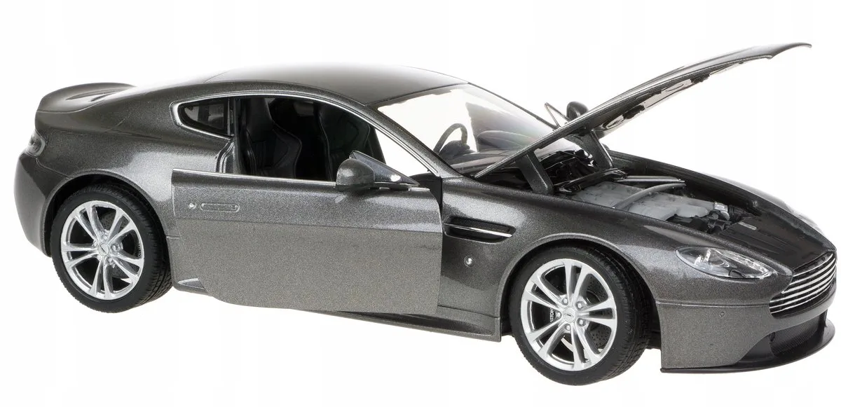 Aston Martin V12 Vantage Model Auto Welly 1:24 Metaal von Welly in Silber – Produktfoto