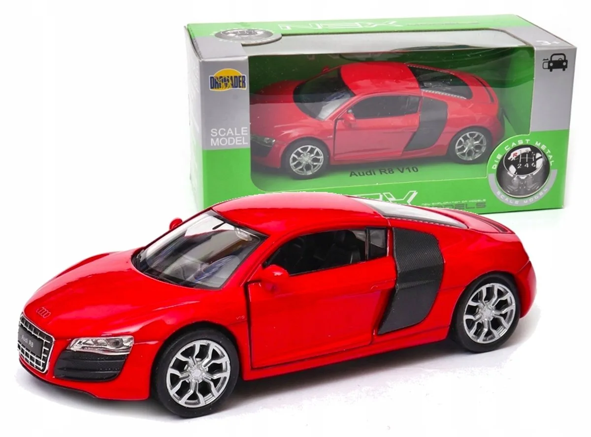 Audi R8 Modelauto 1:34 von Welly in Rot – Produktfoto