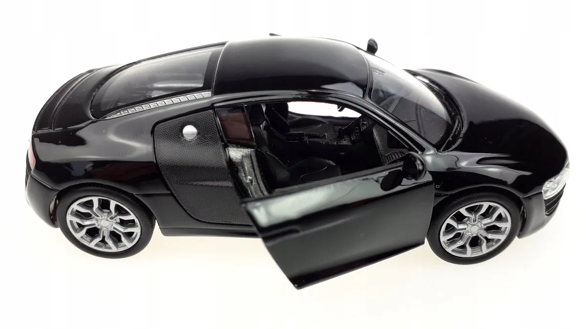 Audi R8 V10 2009 Metaal Model Auto Schaal 1:34 de Welly en Noir – photo du produit