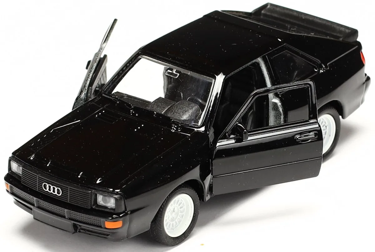Audi Sport Quattro Metaal Model Auto 1:34-1:39, Deuren Open von Welly in Schwarz – Produktfoto