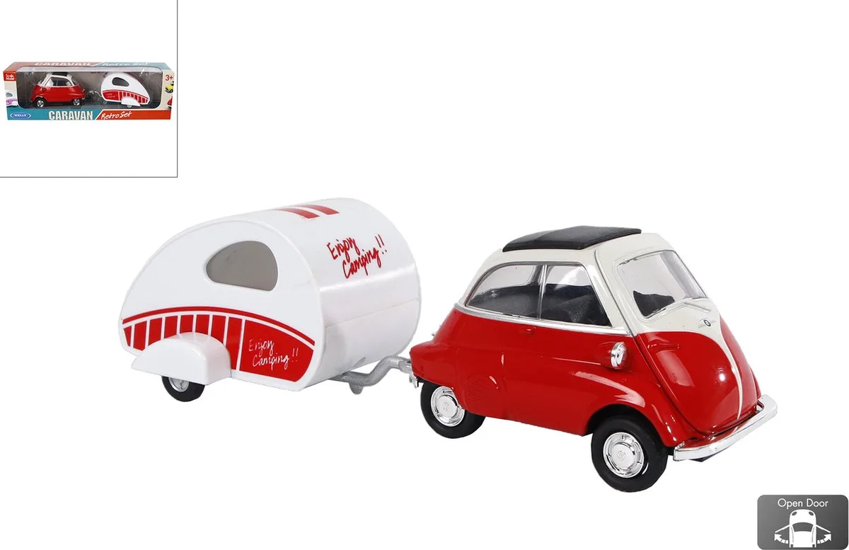 Auto Bmw Isetta 18,5 Cm Staal Rood/wit 2-delig by Welly in Pink – product photo