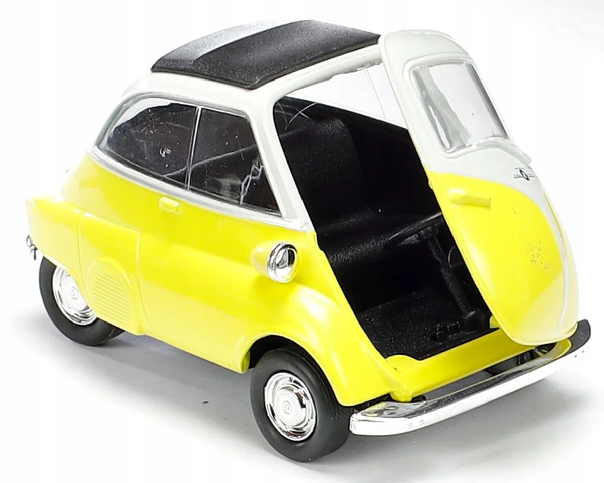 BMW Isetta 1955 Metalen Speelgoedauto 1:34-1:39 Geel fra Welly – produktbillede