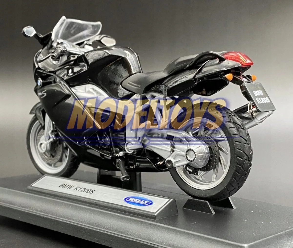 BMW K1200 S Motorfiets Model 1:18 Welly Metaal by Welly in Black – product photo