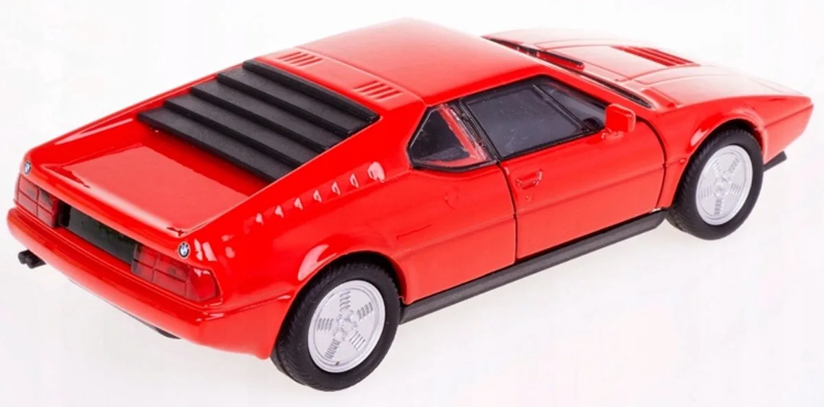 BMW M1 Metaal Model Auto 1:34 fra Welly i Rød – produktbillede