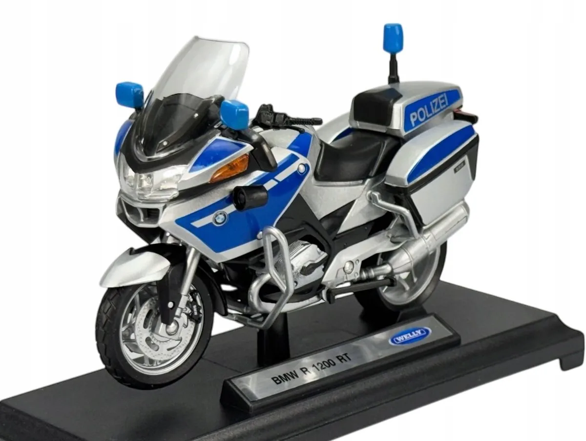 BMW R 1200 RT Politie Motor 1:18 Model - Nieuw van Welly in Blauw – productfoto