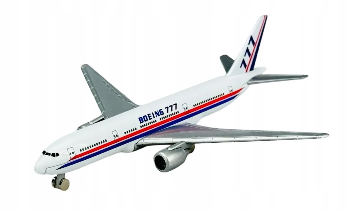Boeing 777 metalen vliegtuigmodel - nieuw, 13 cm in doos by Welly in Blue – product photo