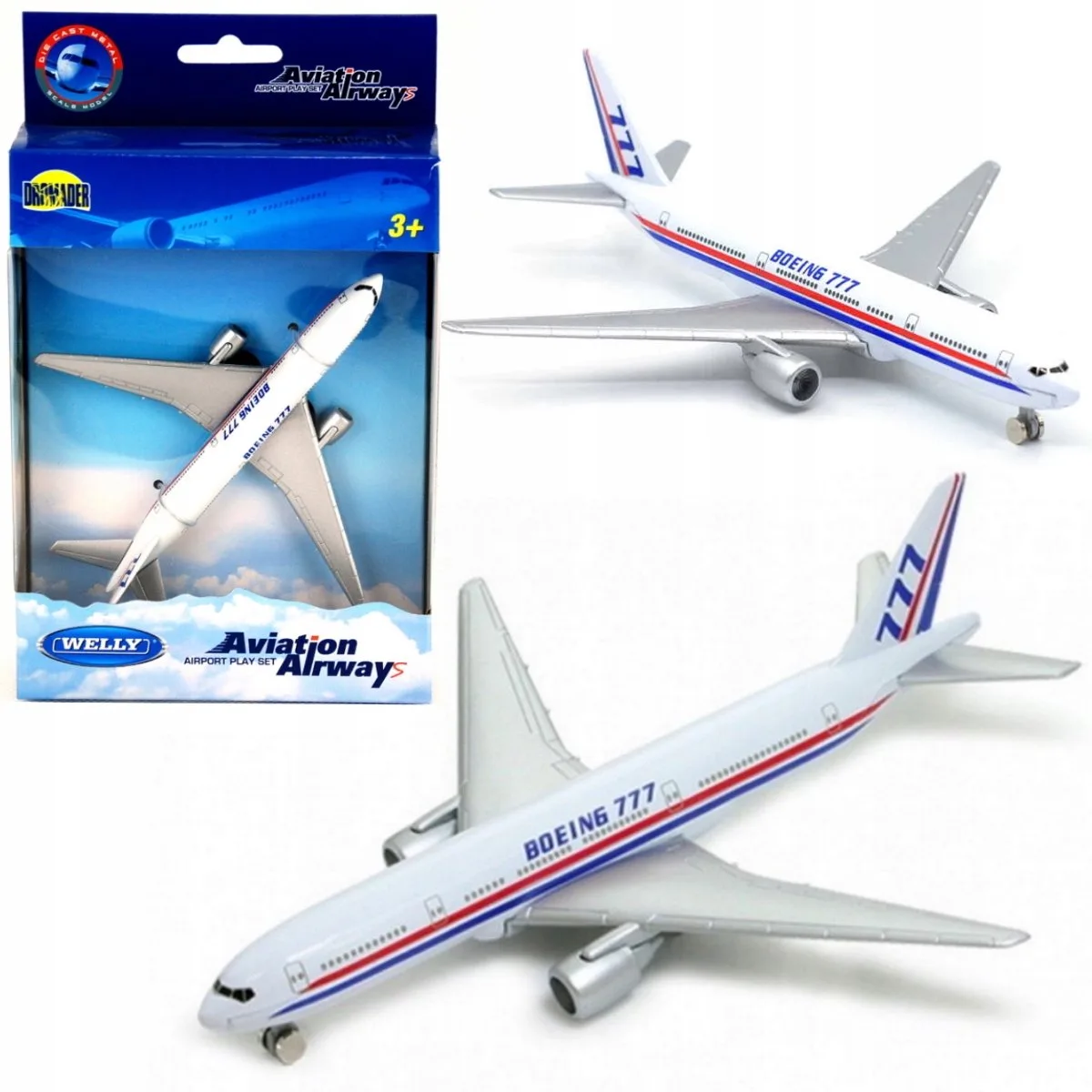 Boeing 777 Modelvliegtuig Metaal 1:500 från Welly i Vit – produktbild