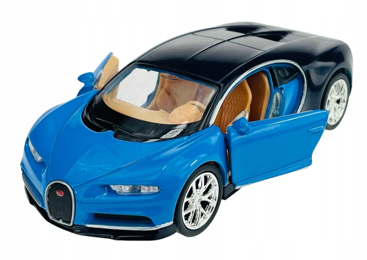 Bugatti Chiron Metaal Model Auto 1:34 fra Welly i Blå – produktbillede